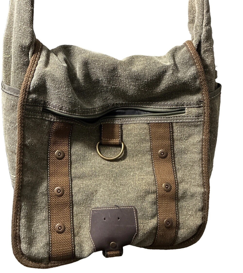 Diesel Spare Parts vintage Y2K olive green canvas messenger bag